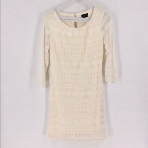 AUW Lace Ivory Cream Crochet Slip Li…